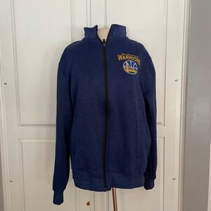 Golden State Warriors NBA Fleece lined Zip Up Jacket Blue‎ Mens Small streetwear
